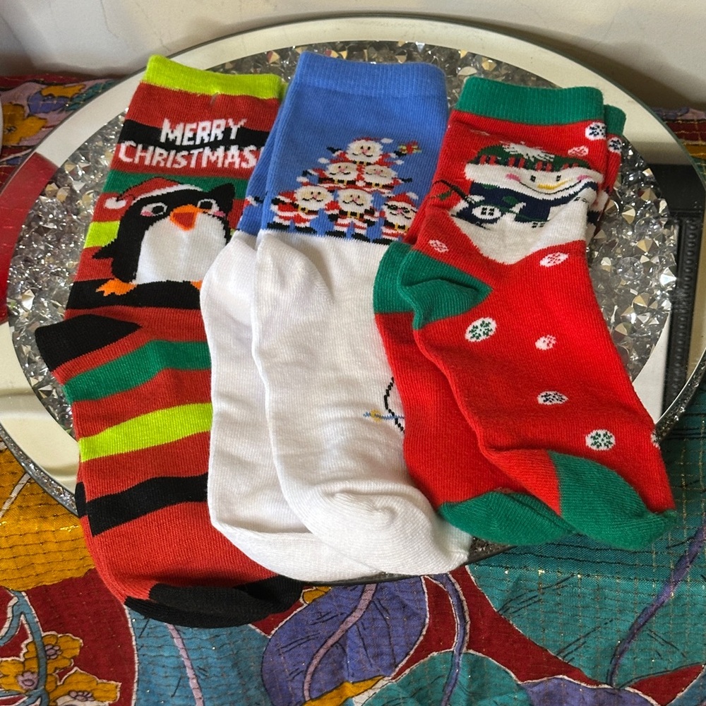 Three Pair of Christmas Socks.
